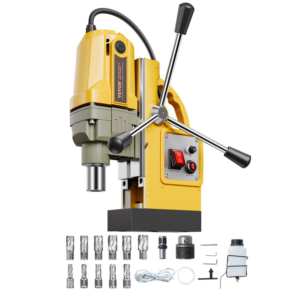 ZT-40HA - 1400W Magnetic Drill Press with 11 Bits for Steel Drilling