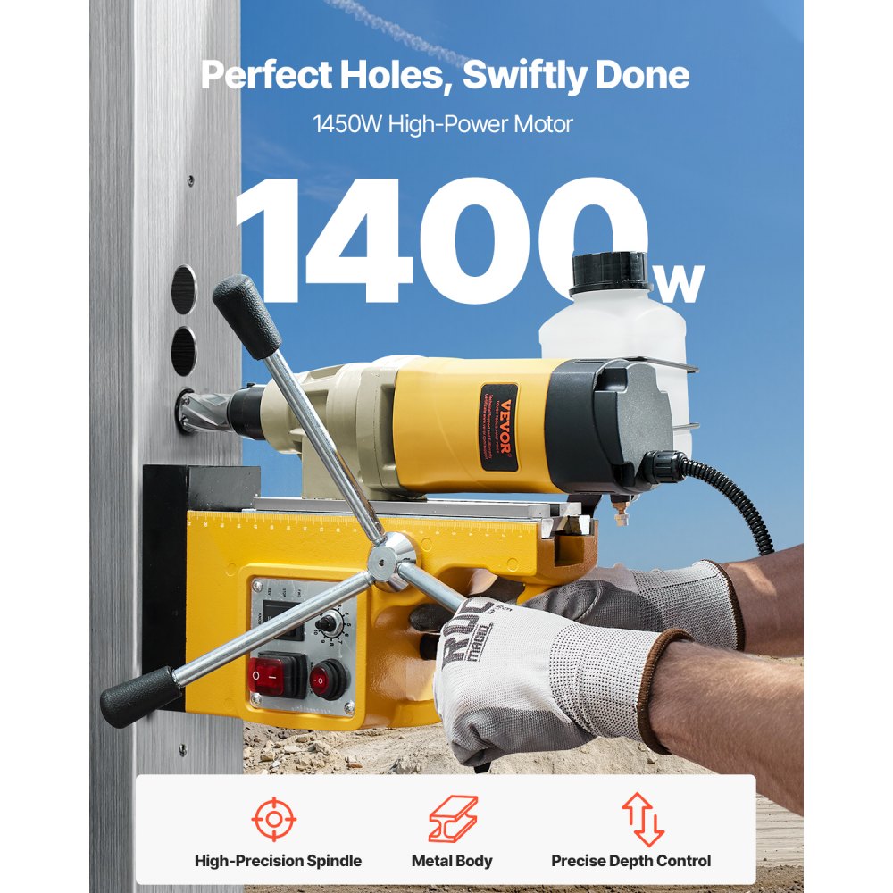 ZT-50HAR - Magnetic Drill Press with 6 Bits for Steel and Iron