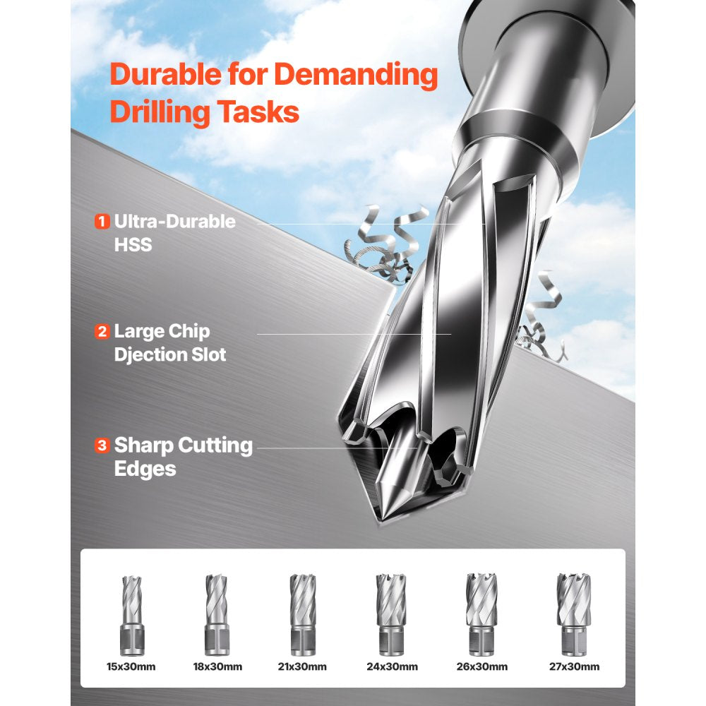 ZT-50HAR - Magnetic Drill Press with 6 Bits for Steel and Iron