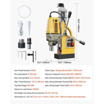 50HA - Premium Magnetic Drill Press for Precision Steel Boring