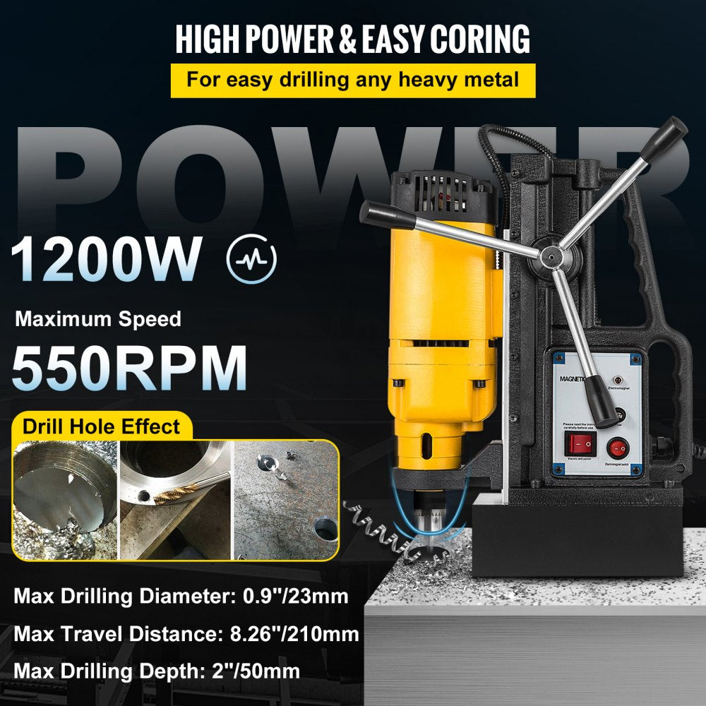 J1Z-23 - 1200W Magnetic Drill Press with 550 RPM Speed