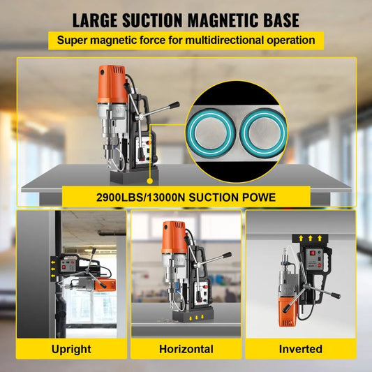 010504722259 - 1550W Magnetic Drill Press with 500 RPM Speed and 11 Bits