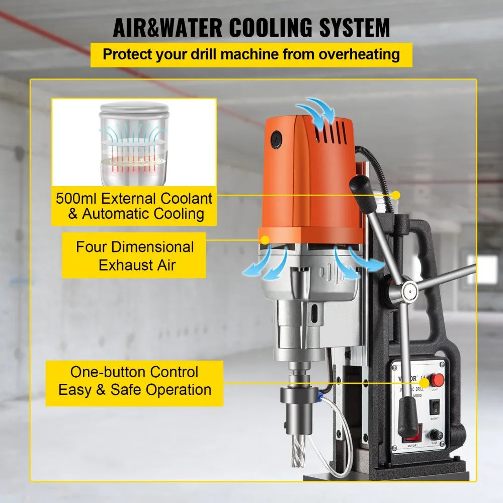 010504722259 - 1550W Magnetic Drill Press with 500 RPM Speed and 11 Bits