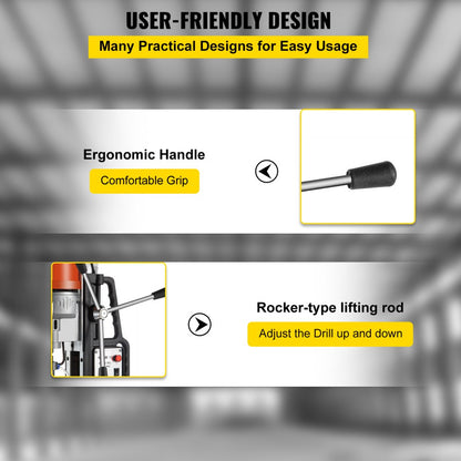 010142563915 - VEVOR 1680W Magnetic Drill Press with 13000N Force and 500 RPM