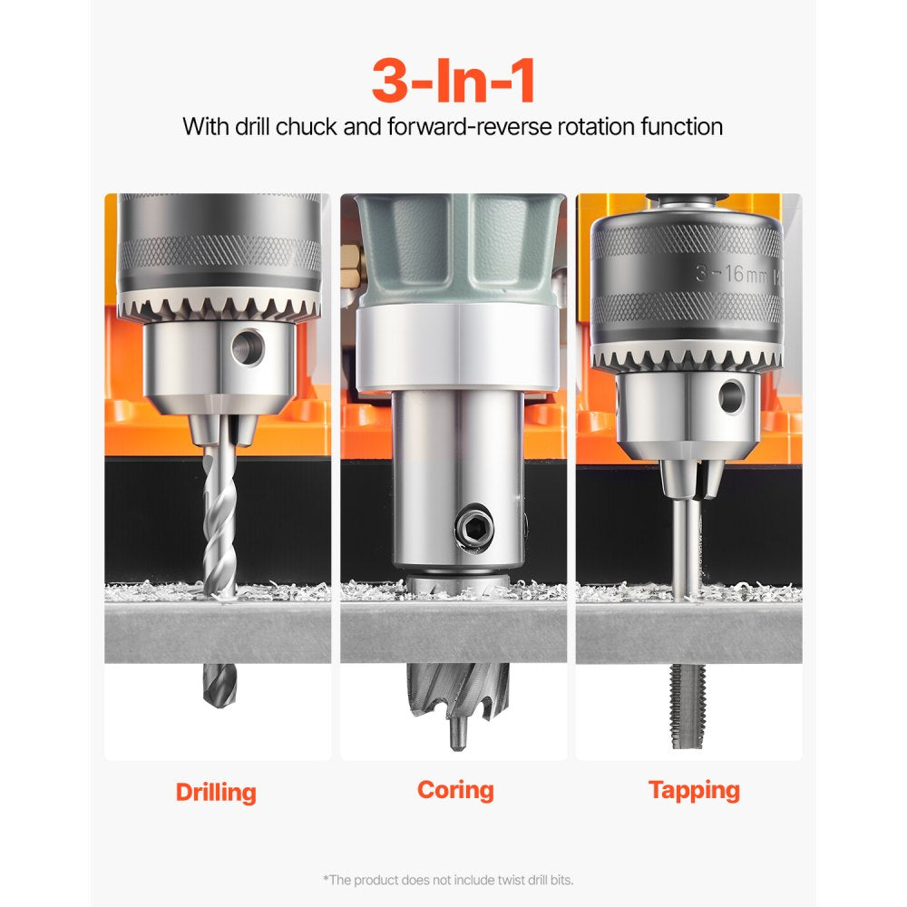 MDP-50 - Portable Magnetic Drill Press with 6 Bits for Steel & Iron
