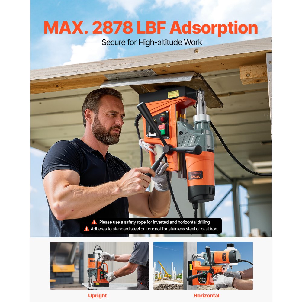 MDP-50 - Portable Magnetic Drill Press with 6 Bits for Steel & Iron