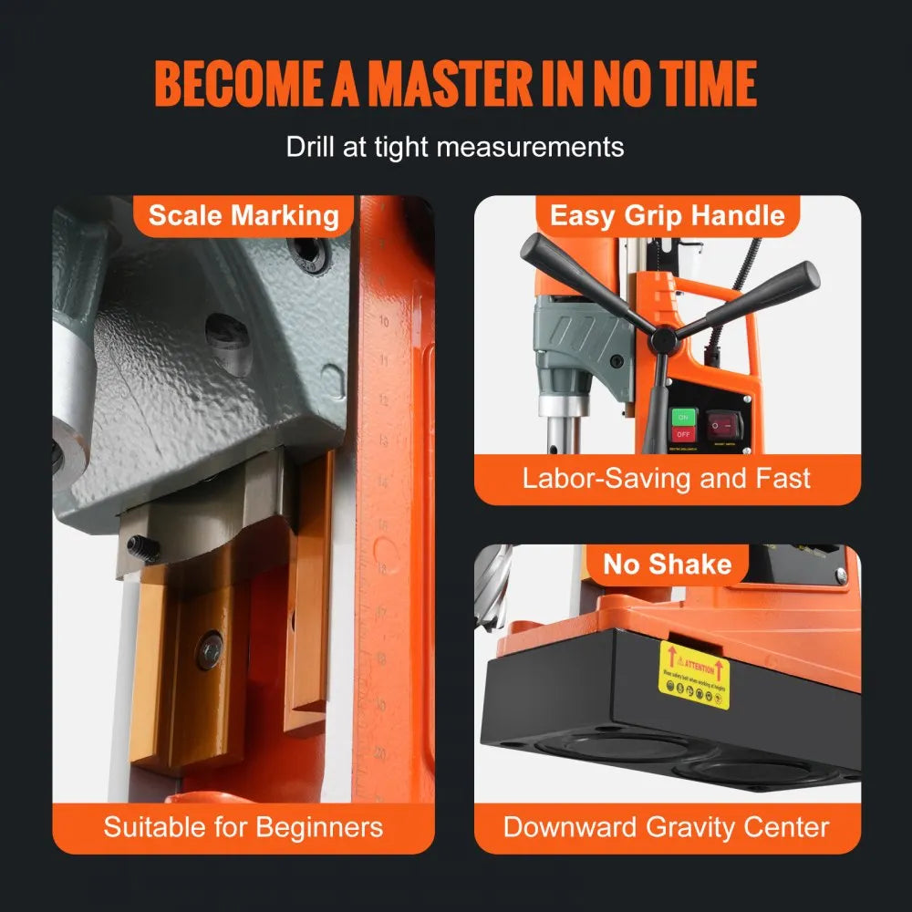 010950311853 - Portable 1450W Magnetic Drill with Variable Speed Control