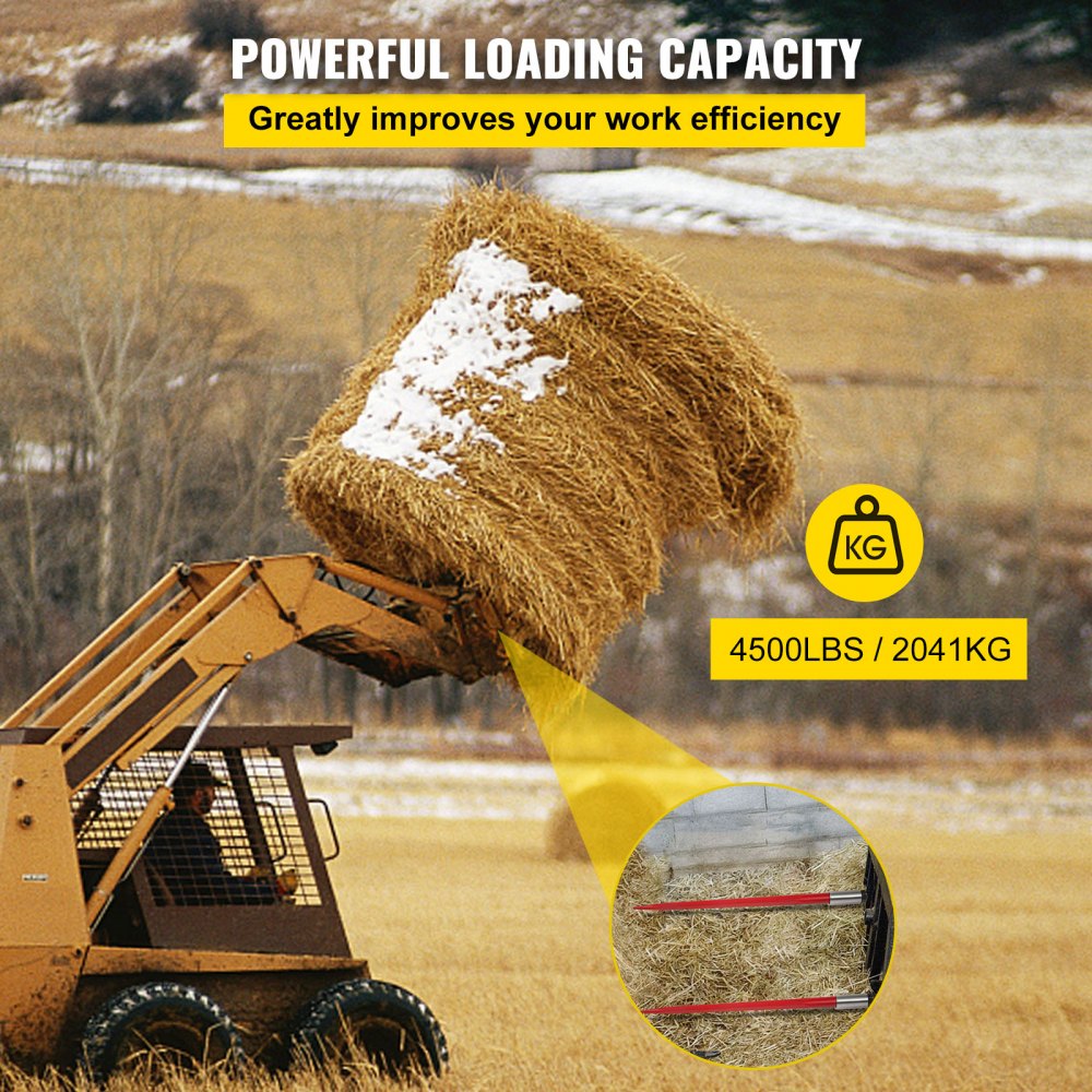 010687293606 - 49" Durable Spring Steel Hay Bale Spear for Easy Handling