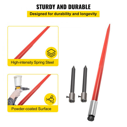 010322772467 - 49" Durable Hay Bale Spear with 3000 lbs Capacity