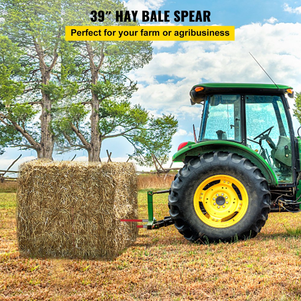 010104831080 - 39" Durable Spring Steel Hay Bale Spear with 3000 lbs Capacity