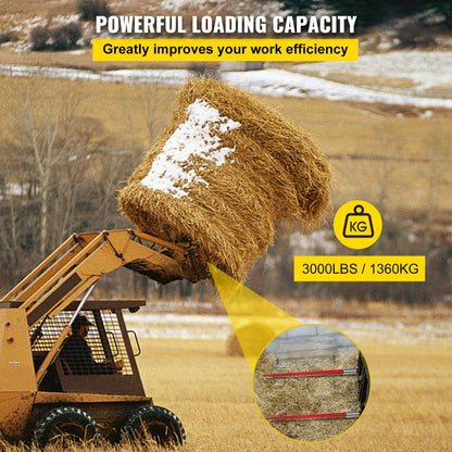 010104831080 - 39" Durable Spring Steel Hay Bale Spear with 3000 lbs Capacity