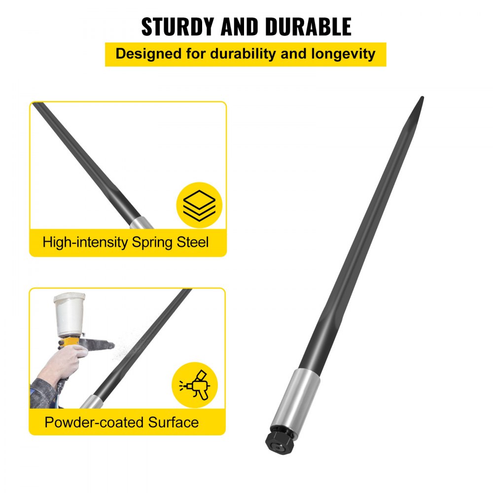 010154791637 - Durable 39" VEVOR Hay Bale Spear, 3600 lbs Capacity