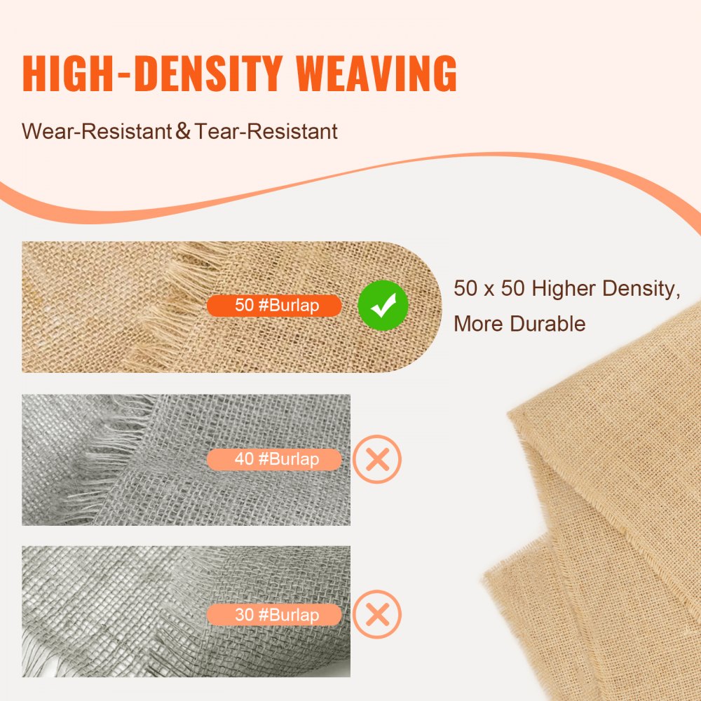 50x50x36inx150ft - Rustic 50x50 Jute Burlap Fabric Roll for DIY Projects