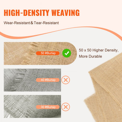 50x50x36inx150ft - Rustic 50x50 Jute Burlap Fabric Roll for DIY Projects