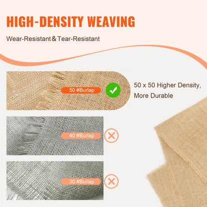 50x50x40inx300ft - 100% Natural Jute Burlap Fabric Roll for DIY Projects