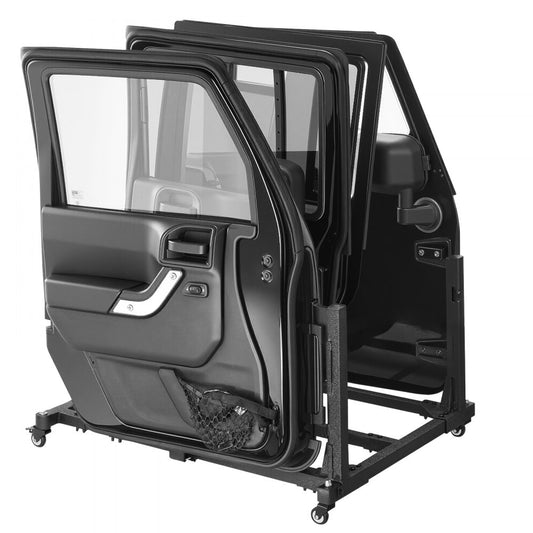D45T1 - Steel Jeep Door Storage Rack with 2 Casters, Fits 2007-2023 Models
