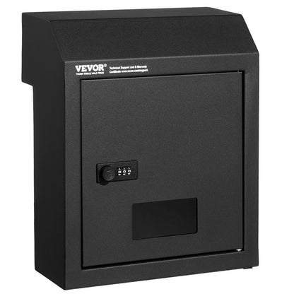 MA074 black - Heavy-Duty Rainproof Key Drop Box with Combination Lock