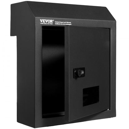 MA074 black - Heavy-Duty Rainproof Key Drop Box with Combination Lock