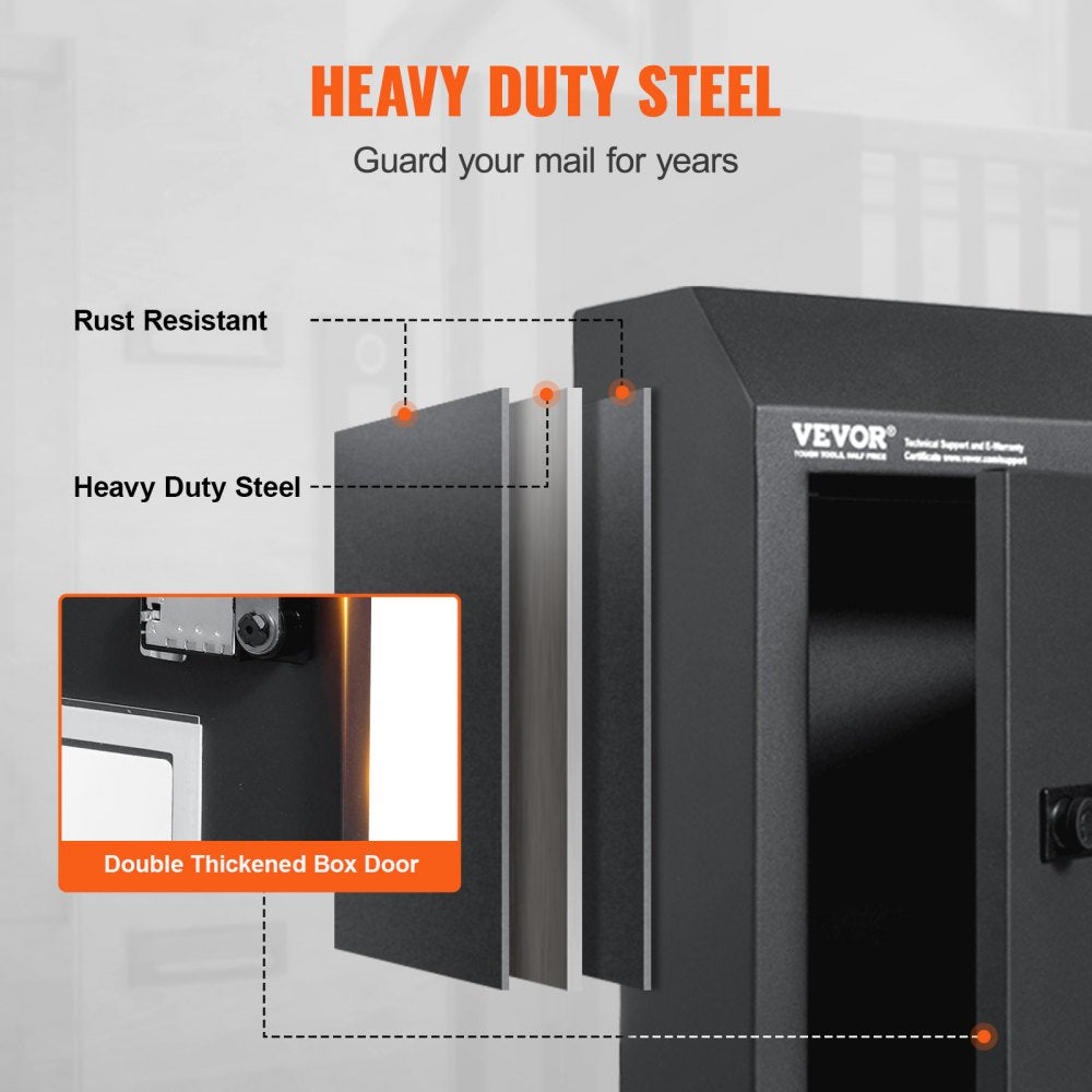MA074 - Heavy-Duty Dark Gray Key Drop Box with Rainproof Design