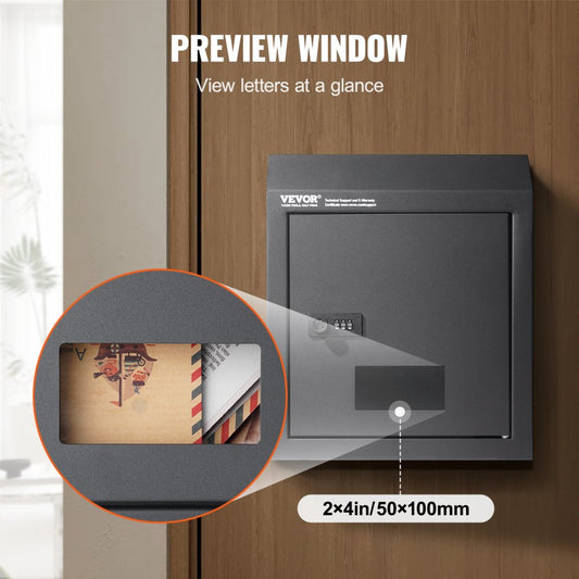 MA074 - Heavy-Duty Dark Gray Key Drop Box with Rainproof Design