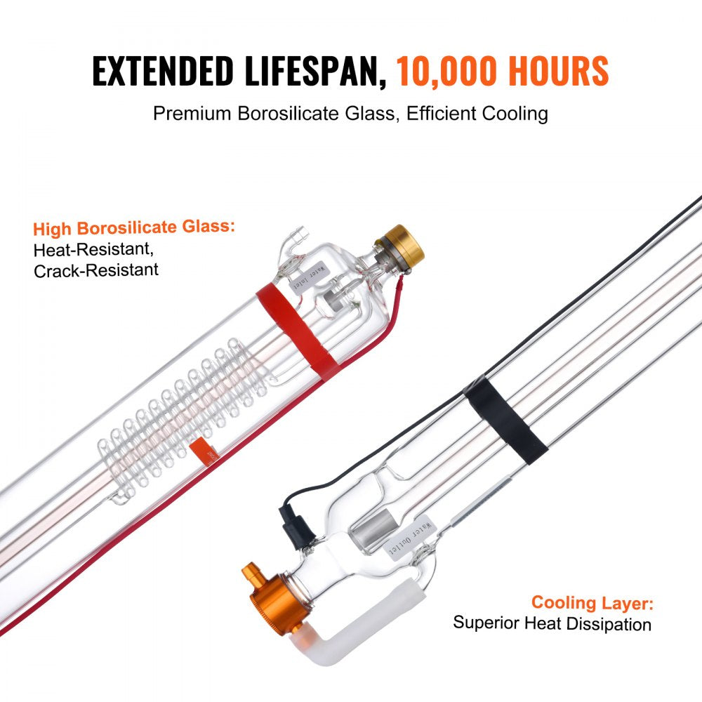 T90 - 49.2in VEVOR 90W CO2 Laser Tube, High-Precision Performance