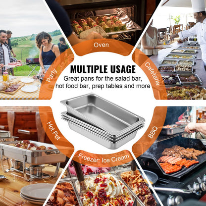 010337801401 - 4-Pack Insulated Stainless Steel Steam Table Pans, 20.9 x 12.8 Inch