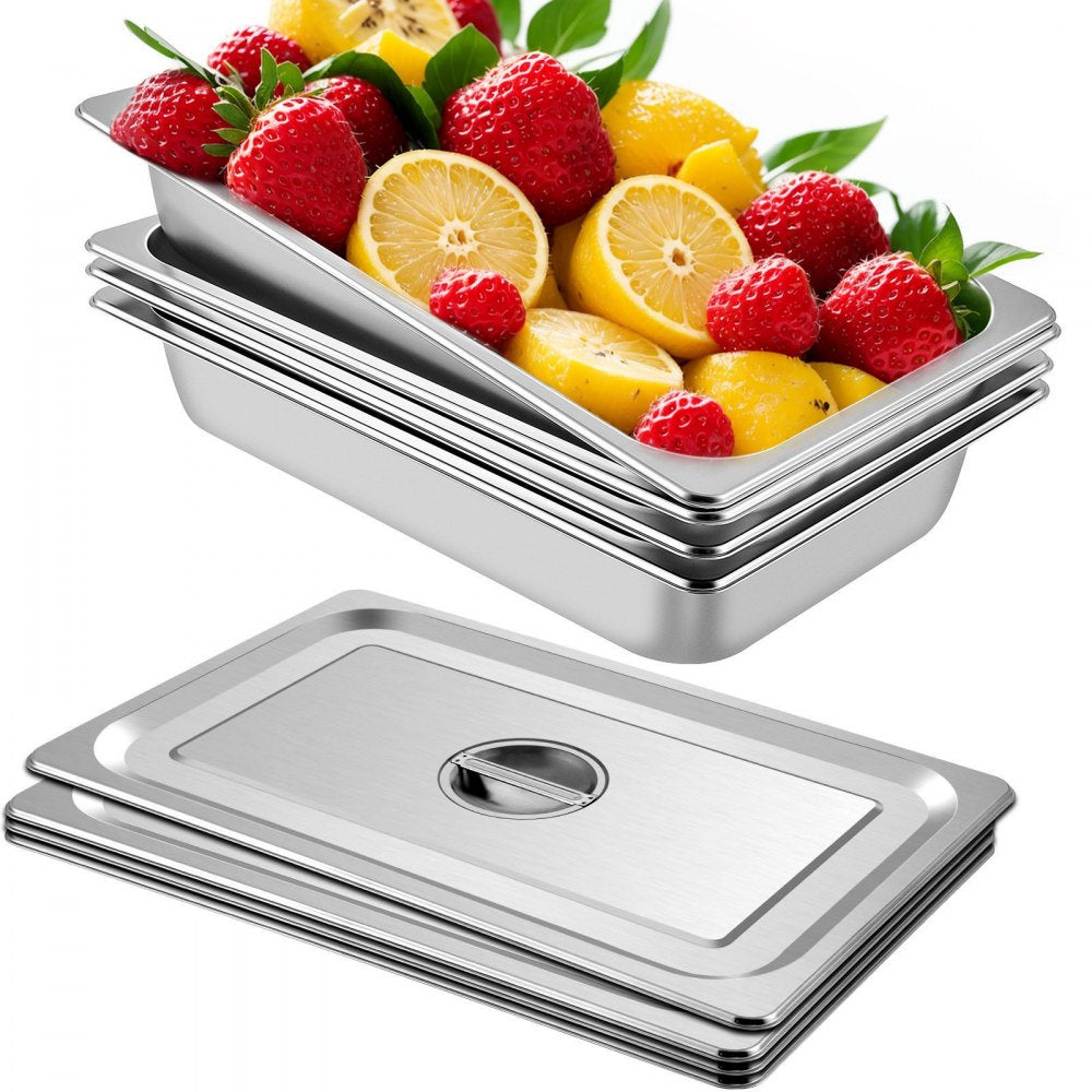 010337801401 - 4-Pack Insulated Stainless Steel Steam Table Pans, 20.9 x 12.8 Inch