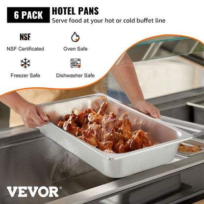 010371864161 - Stainless Steel Steam Table Pans 20.9 x 12.8 x 3.9 Inches
