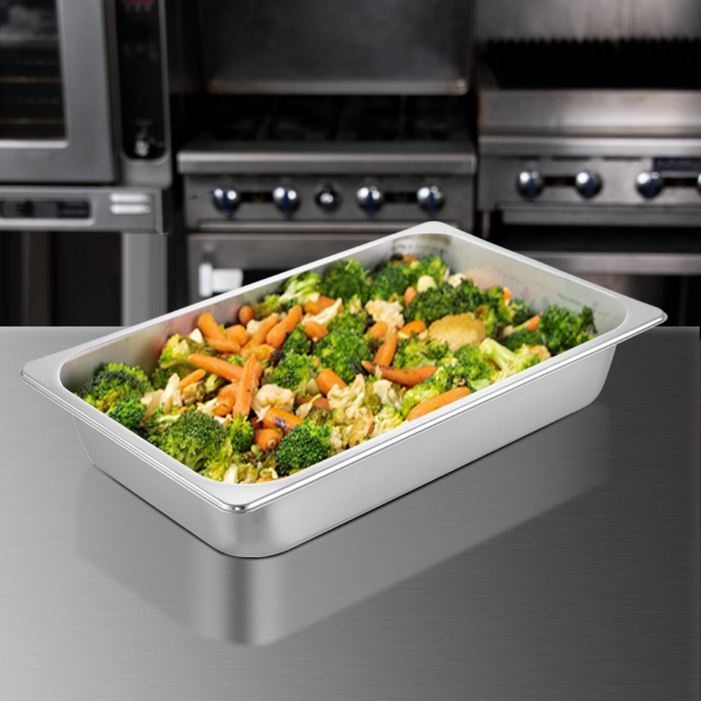 010371864161 - Stainless Steel Steam Table Pans 20.9 x 12.8 x 3.9 Inches