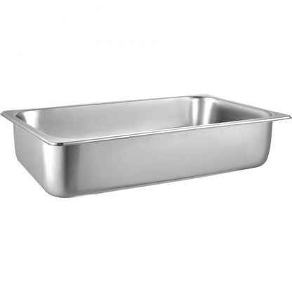 010224700079 - Set of 6 Stainless Steel Steam Table Pans 20.9 x 12.8 Inch