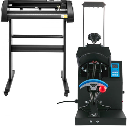 010594268421 - 5.5" Cap Heat Press & 53" Vinyl Cutter Set