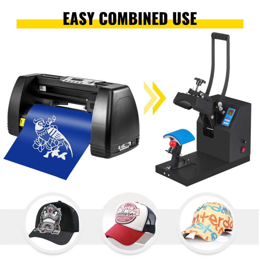 010594268421 - 5.5" Cap Heat Press & 53" Vinyl Cutter Set