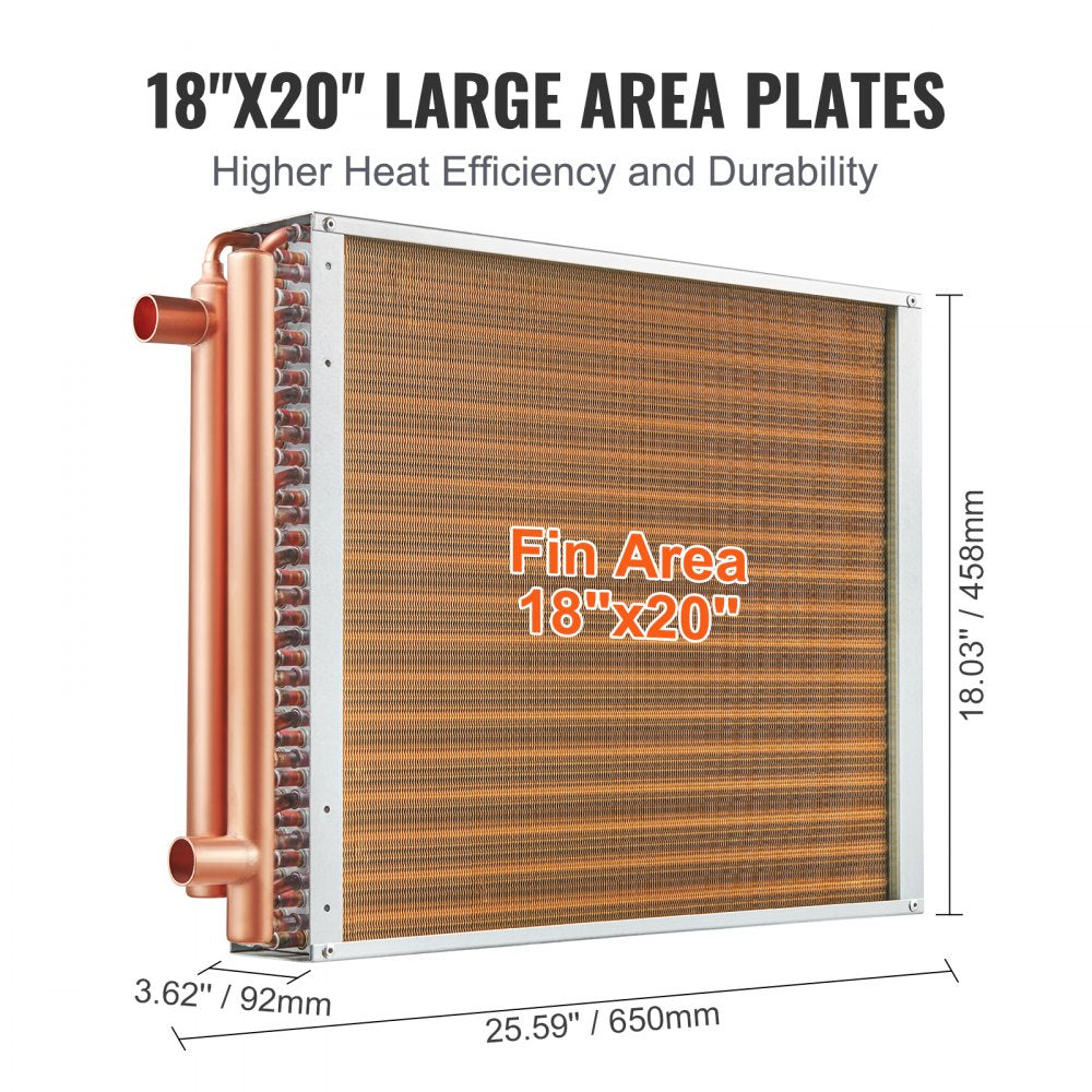 C18×20 - Durable 18" x 20" Copper Heat Exchanger for Outdoor Furnaces