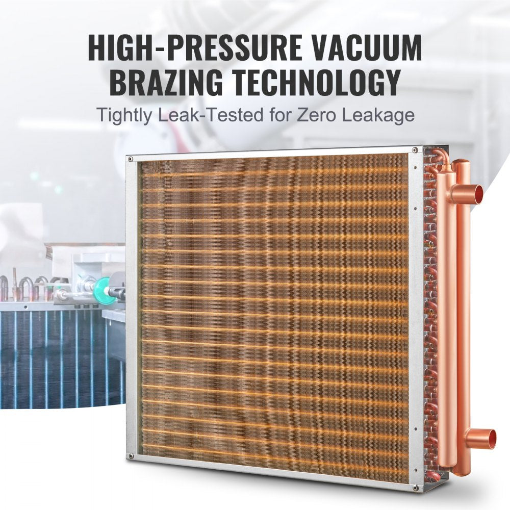 C20×20 - 20" x 20" VEVOR Water to Air Heat Exchanger with 2402 Fins