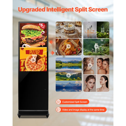 DC-A43ZN-A - 43" Touchscreen Digital Signage Kiosk with Split Screen & Mobility