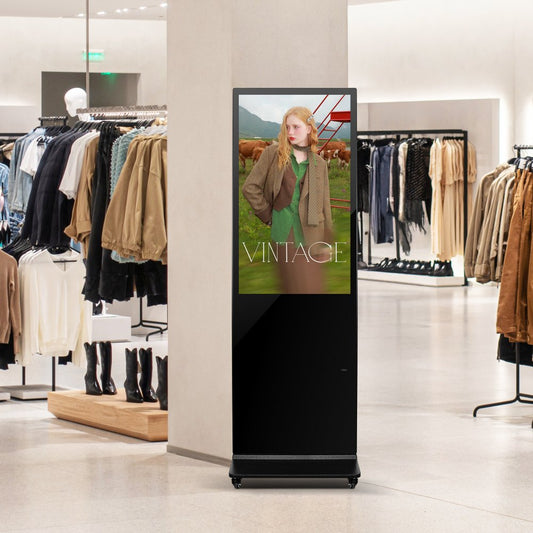 DC-A43ZN-A - 43" Touchscreen Digital Signage Kiosk with Split Screen & Mobility