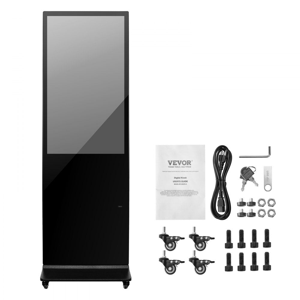 DC-A43ZN-A - 43" Touchscreen Digital Signage Kiosk with Split Screen & Mobility