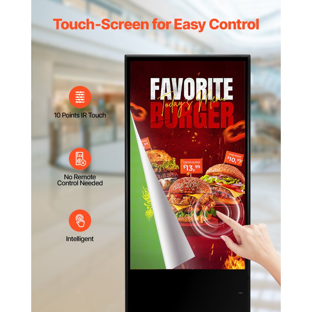 DC-A55ZN-A - 55" Touchscreen Digital Signage Kiosk with Split Screen Display