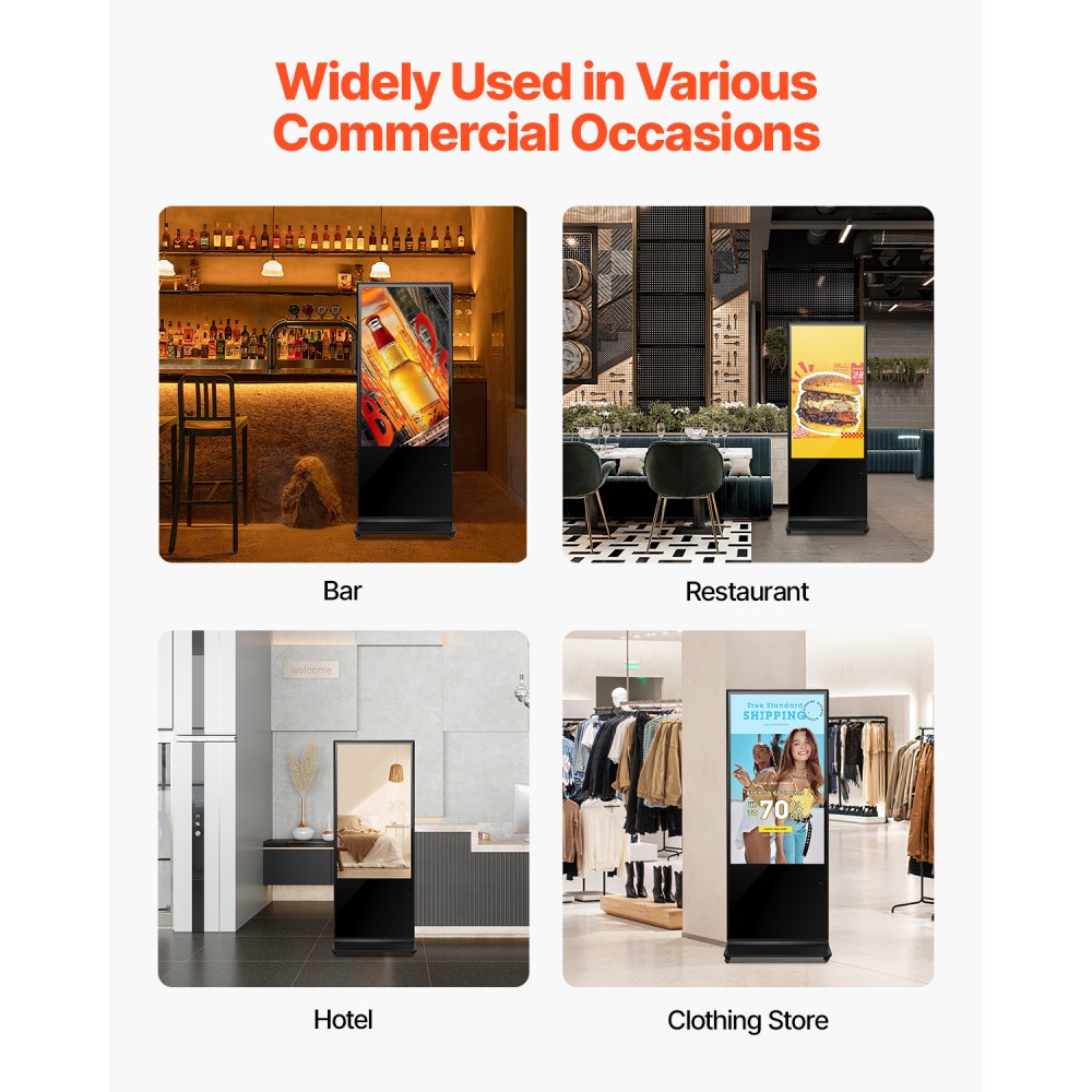 DC-A55ZN-A - 55" Touchscreen Digital Signage Kiosk with Split Screen Display