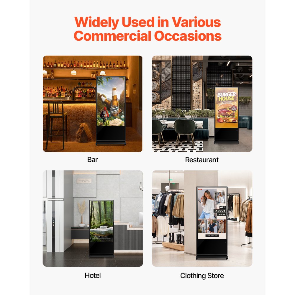 DC-A65ZN-A - 65" Touchscreen Digital Signage Kiosk with Split-Screen Feature