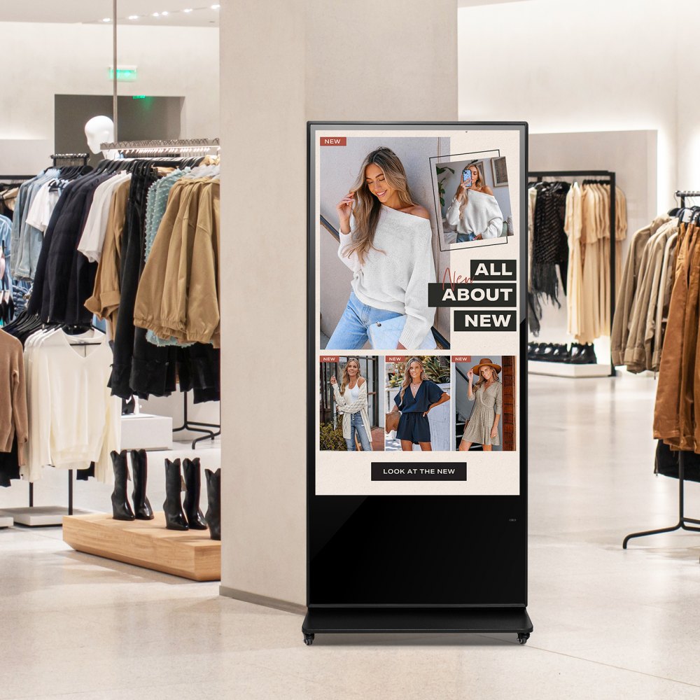DC-A65ZN-A - 65" Touchscreen Digital Signage Kiosk with Split-Screen Feature
