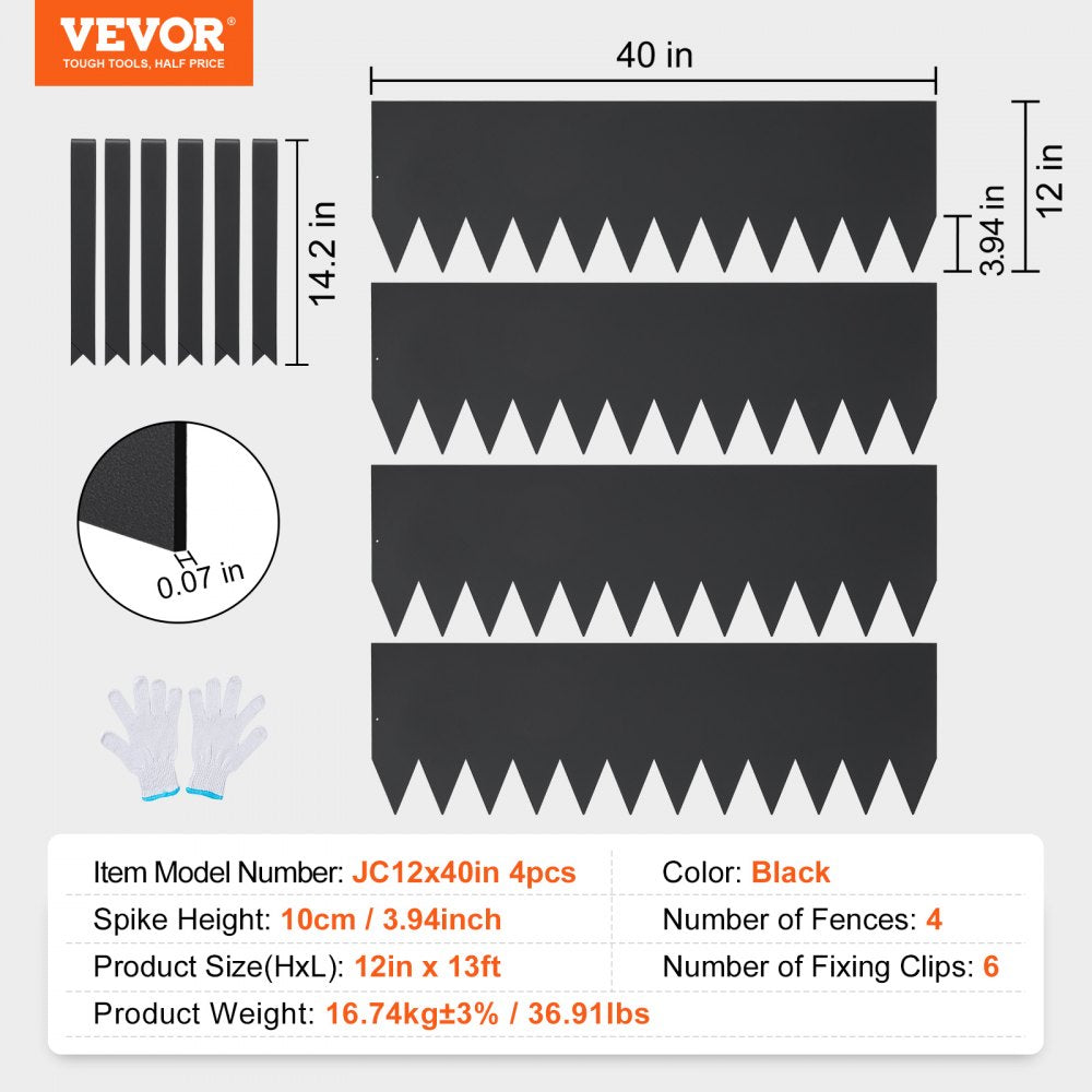JC12*40in 4pcs - Durable Steel Garden Edging for Clean Landscape Borders