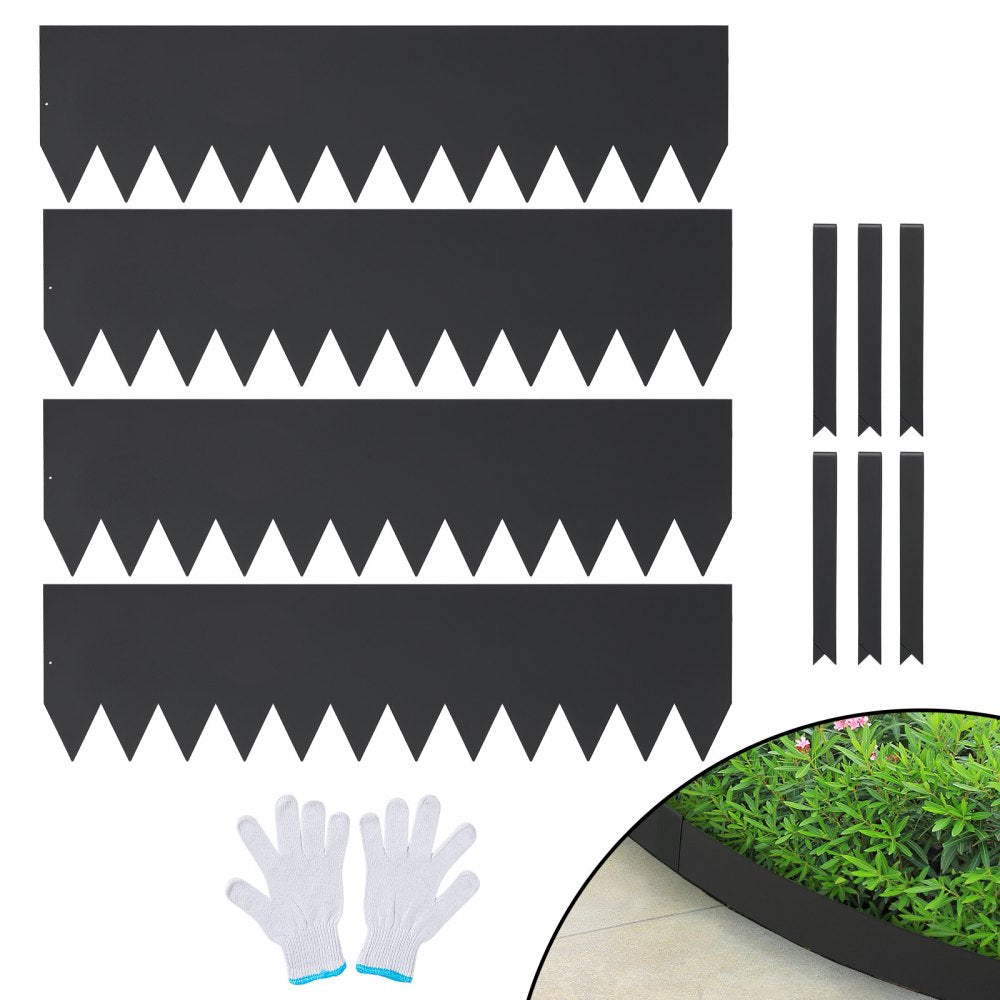JC12*40in 4pcs - Durable Steel Garden Edging for Clean Landscape Borders