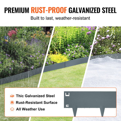CYGREY39*3in - 39" Steel Landscape Edging for Easy Garden Lines