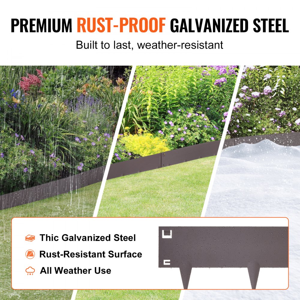 CYBROWN39*3in - Durable 39" Steel Landscape Edging for Garden Borders