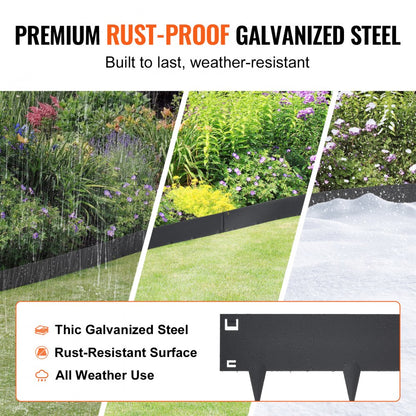 CYBLACK39*3in - VEVOR 39" Flexible Steel Garden Edging for Easy Installation