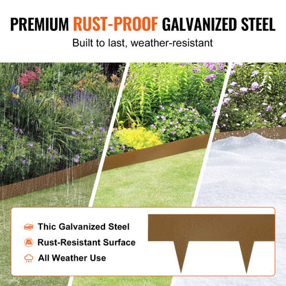 4.5in 10pcs - Bendable Steel Garden Edging, 39.6" L x 2" H