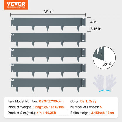 CYGREY39*4in - 39"x4" VEVOR Bendable Steel Landscape Edging for Gardens