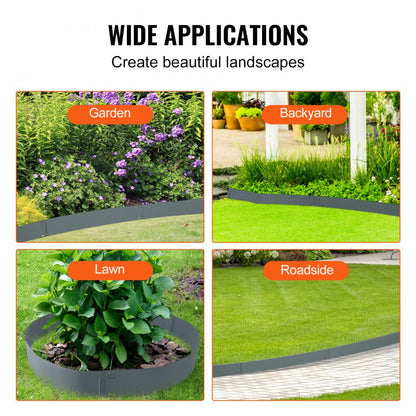 CYGREY39*5in - Durable Steel Landscape Edging for Easy Installation and Custom Shapes
