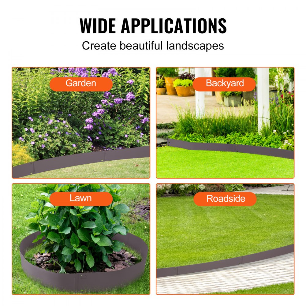 CYBROWN39*5in - Durable Steel Garden Edging Borders for Easy Installation